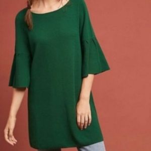 MOTH By Anthropologie Small green Chester bell sleeve sweater dress